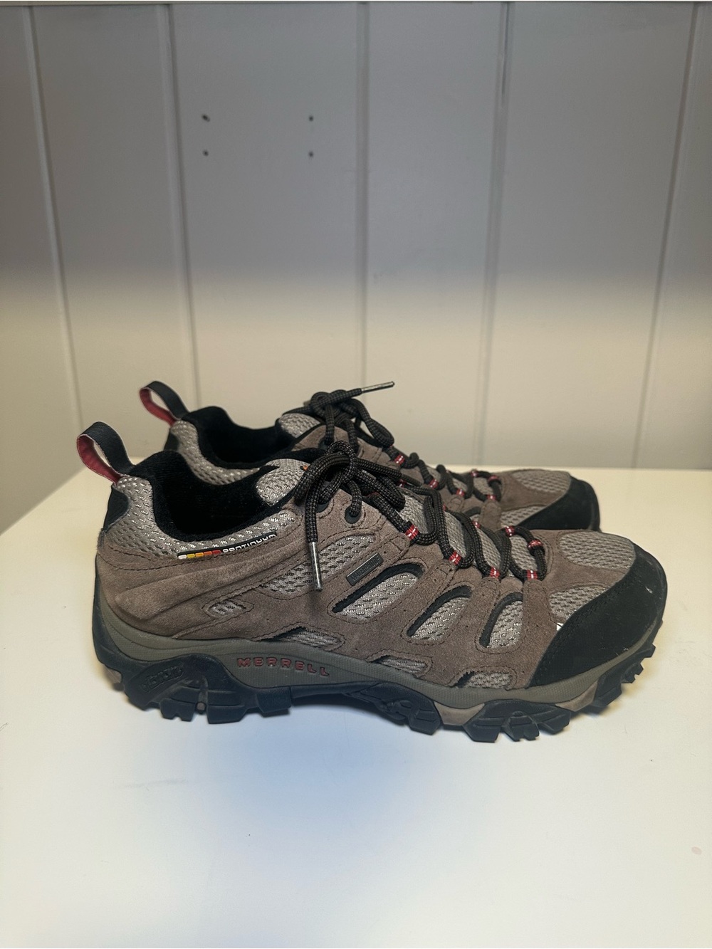 Merrell Men's Taupe and Black Trail Hiking Shoes Waterproof